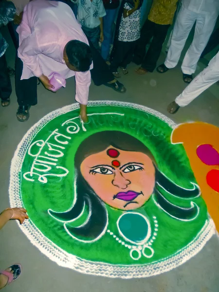 Барвисті Ранголі Дівалі Фестивалі Махараштра Індія — стокове фото