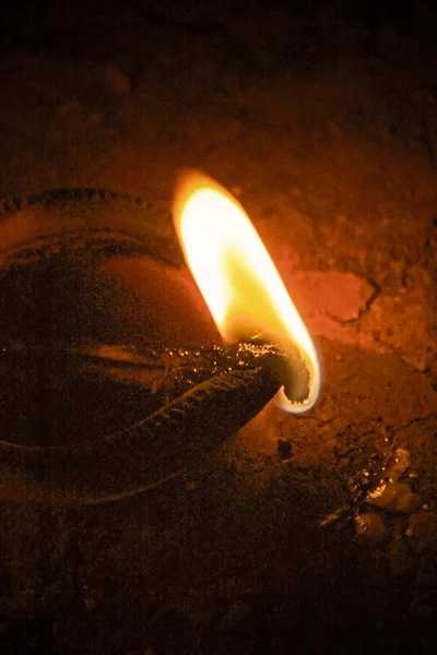 Flame Traditional Diya Maharashtra India — Stock Photo, Image