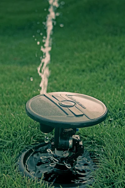 Pop Lawn Water Sprinkler Spraying Water — Stock Photo, Image