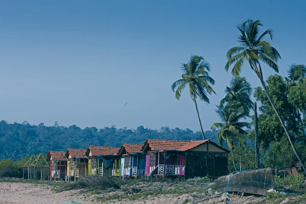Cocohut Beach Bungalows Vacaciones Zancos Agonda Beach Goa India —  Fotos de Stock