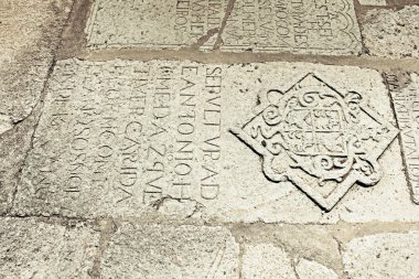 St. Augustine Kilisesi (b.1602) zemin freskleri, Eski Goa, Hindistan