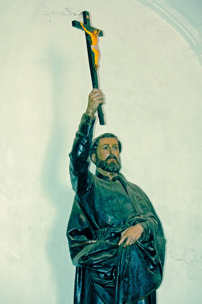Interior of Basilica of Bom Jesus (b.1605) holds Tomb of St. Francis Xavier, Old Goa. Goa, India
