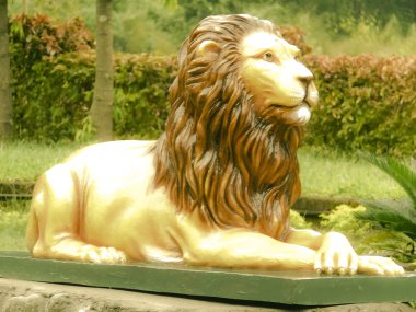Lion Statue in a garden, Ratnagiri, Maharashtra, India