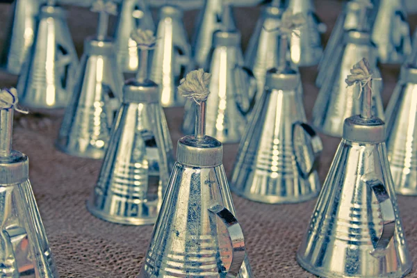 Candeeiro Querosene Antigo Forma Cone Lâmpada Óleo Estanho Soldado Querosene — Fotografia de Stock