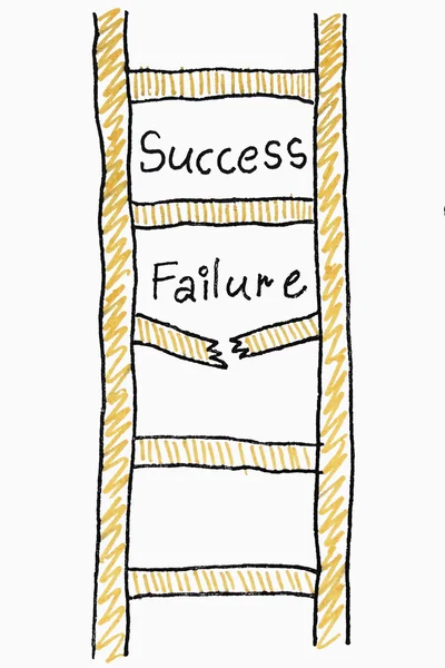 Sucesso falha conceito escada — Fotografia de Stock