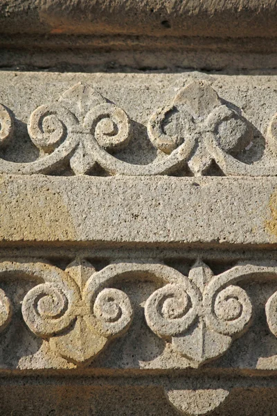 Floral Stone carving Sangameshwar tempel in de buurt van Saswad, Maharas — Stockfoto