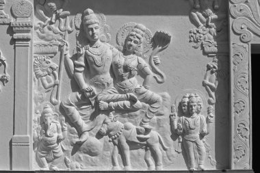 Sculpture of Lord Shiva-Parvati clipart