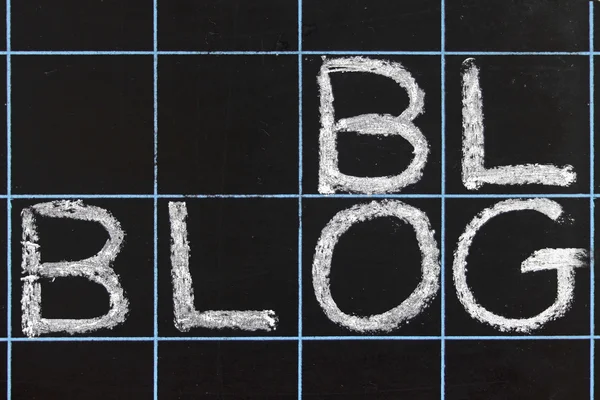 Blog word handwritten on a blackboard — Stock Photo, Image