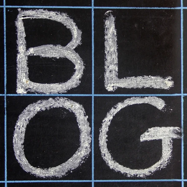 Blog word handwritten on a blackboard — Stock Photo, Image