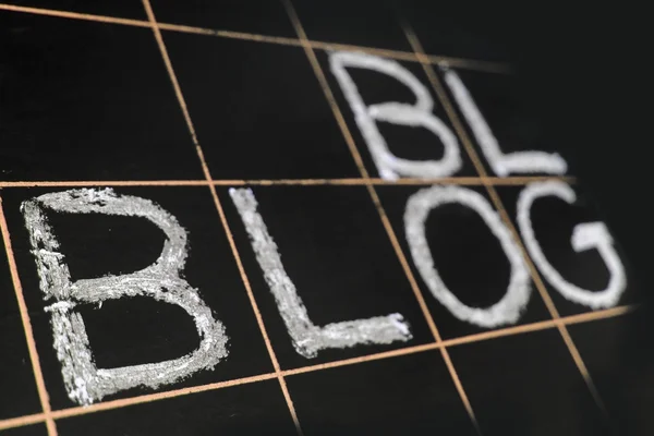 Blog word handwritten on a blackboard — Stock Photo, Image