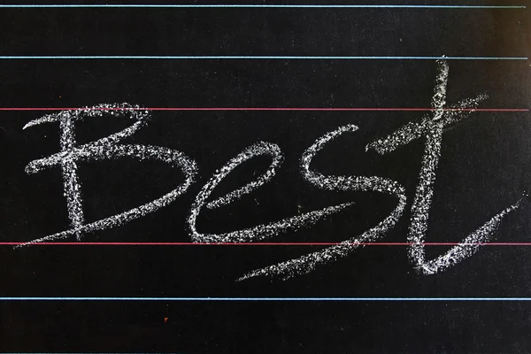 Best word handwritten on black chalkboard — Stock Photo, Image