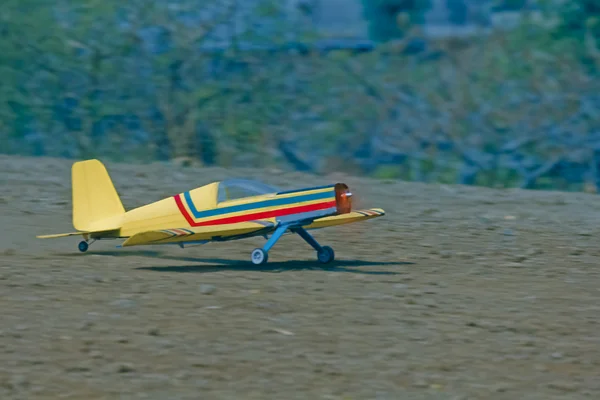 RC model airplane take off — Stock Photo, Image
