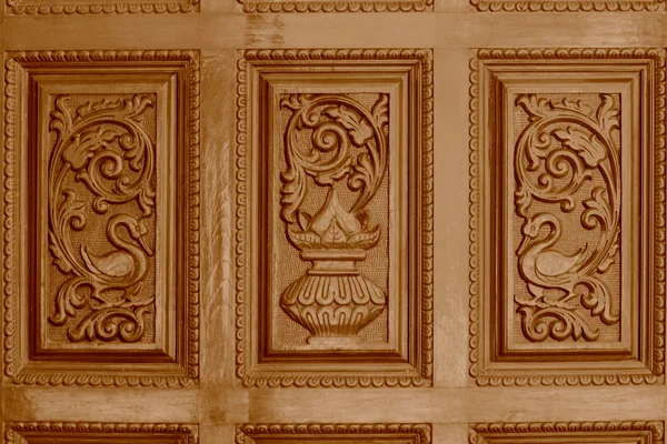 Designed Part, Carving at Shrinath Mhaskoba Temple, Kodit, Sasva — Stock Photo, Image