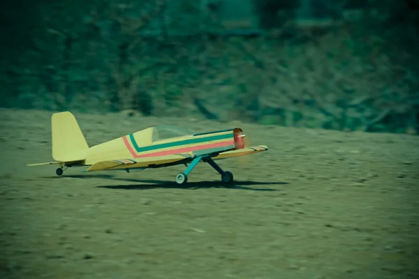 RC model airplane take off — Stock Photo, Image