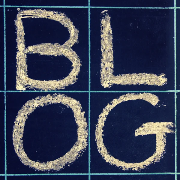 Blog word handwritten on a blackboard — Stock Photo, Image