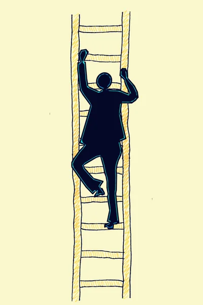 Man on a Ladder, success ladder concept — Stock Photo, Image