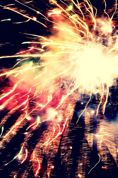 Πυροτεχνήματα σε ορισμένες περιπτώσεις της ινδικής Φεστιβάλ των φώτων, Diwali — Φωτογραφία Αρχείου