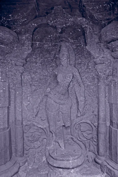 La diosa Saraswati, Ellora, Cueva No. 16, Templo Kailas, Auran —  Fotos de Stock