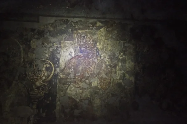 墙上的画, 阿扬塔洞穴 16号, 阿扬塔, 奥兰加巴德, 印度 — 图库照片