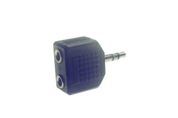 Mini jack adapter single to double output — Stock Photo, Image