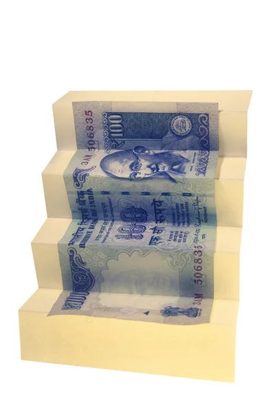 Escadas de Hundred Rupee Banknote — Fotografia de Stock