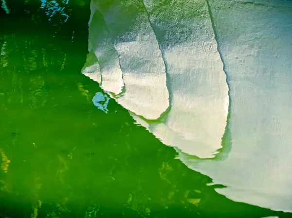 물에서 큰, 인공 conch 포탄의 반사 — 스톡 사진