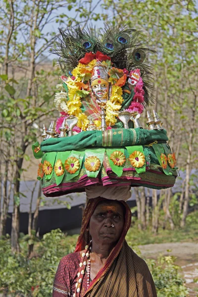 Богиня (Деві) Ренука Yellamma devdasi ярмарок — стокове фото