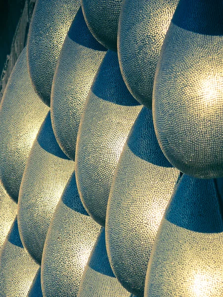 Steel sculpture represents Water Drops on Stone Wall — Stock Photo, Image