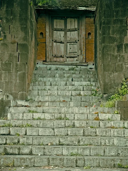 Porte Bois Dans Ancien Mur Pierre Nana Phadanwis Wada Wai — Photo