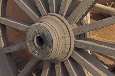 Wheel close up of a bullock cart