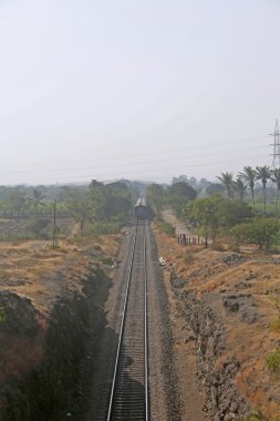 Train on Railroad track, Ramdarya, Pune, Maharashtra, India