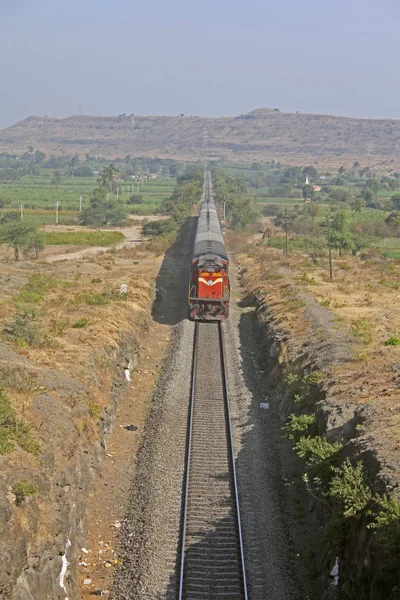 Tren Vía Férrea Ramdarya Pune Maharashtra India — Foto de Stock