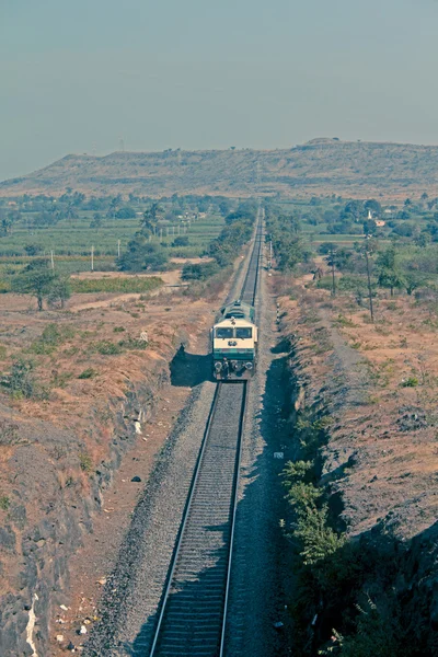 Motor Tren Vía Férrea Ramdarya Pune Maharashtra India — Foto de Stock