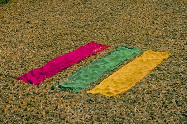 Cloths Being Spread Out Drying India — Stock Photo, Image