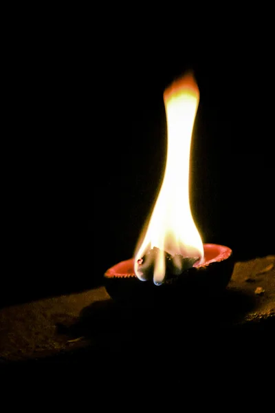 Flame Traditional Diya Maharashtra India — Stock Photo, Image