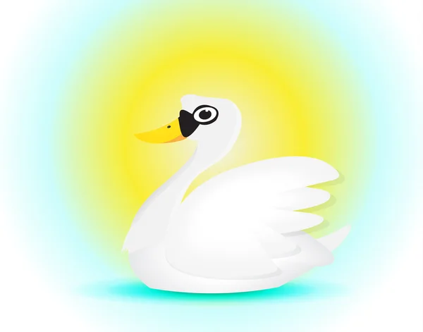 Elegance swan cartoon — Stock Vector