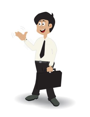 Çizgi film işadamı ve bavul