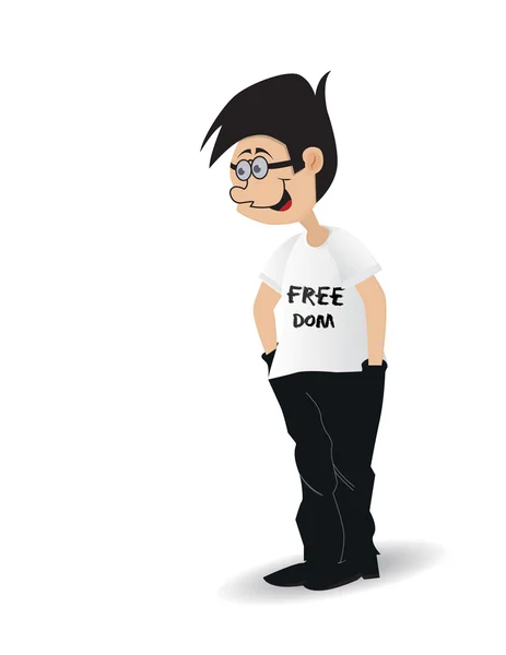 Karikatúra segítségével szabadsága póló — Stock Vector