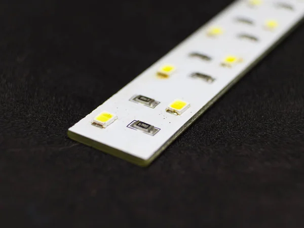 Placa Led Pequenas Peças Eletrônicas Modo Closup — Fotografia de Stock