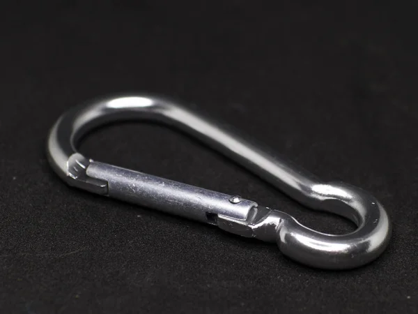 Pequeno Mosquetão Metal Aço Inoxidável — Fotografia de Stock