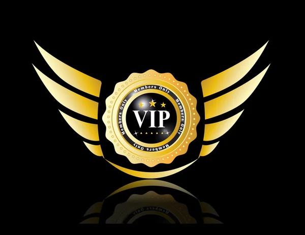 Insignias Vip con ala — Vector de stock