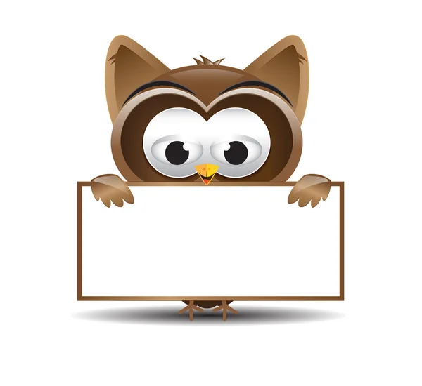 Owl holding a text box — Stock Vector