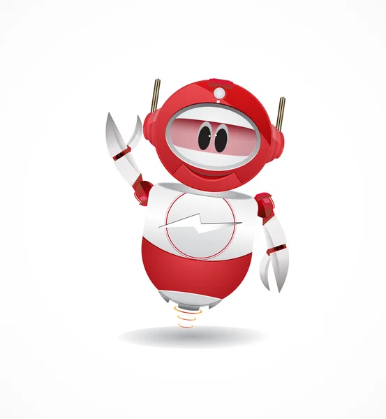 Robbot rojo divertido — Vector de stock