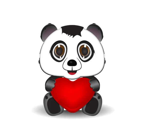 Roztomilý panda drží krbu — Stockový vektor