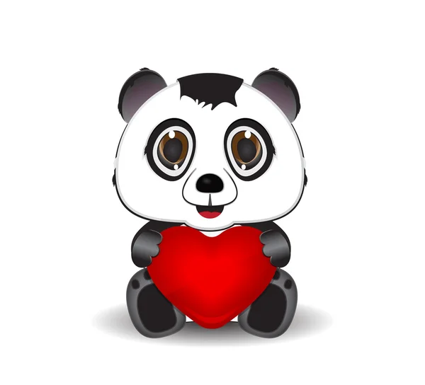 sevimli panda bir ocağın işaret tutan