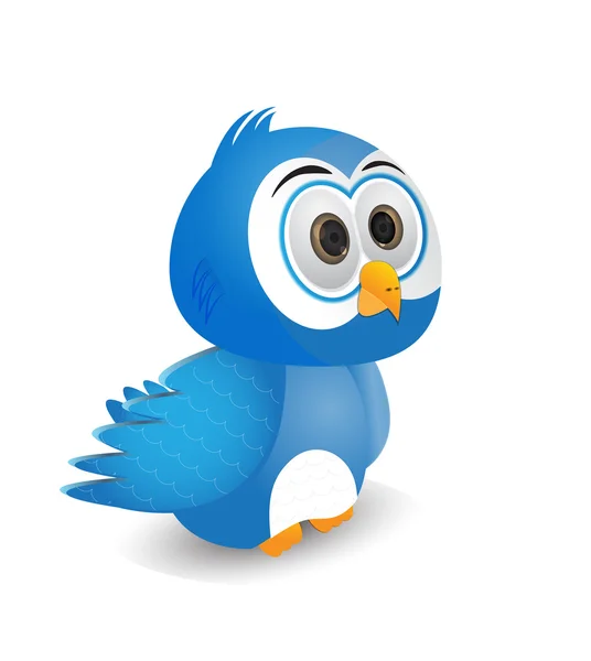 Illustration of a blue bird stare a head — Stock Vector
