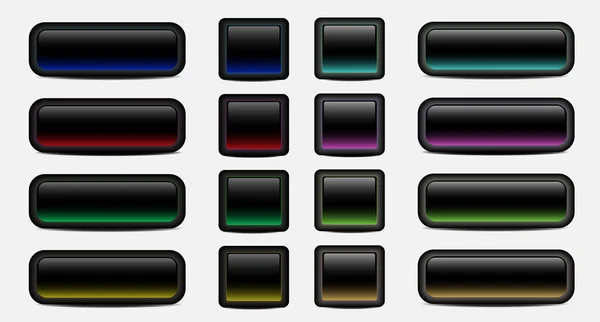 Boutons noirs vierges — Image vectorielle