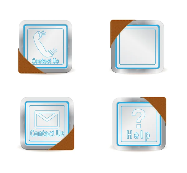 Contactus and help icons — Stock Vector