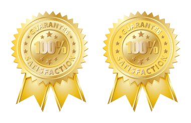 100 altın kabartma ve şerit ile garanti