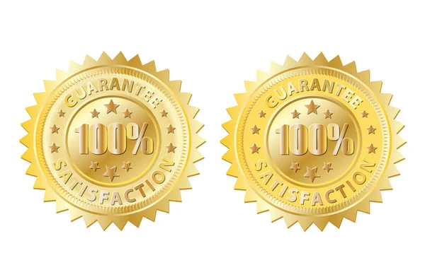 100 garantía de oro con relieve — Vector de stock